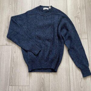 Vintage Brian MacNeil Sportswear Wool Blend Cable Knit Sweater Men's Large Blue